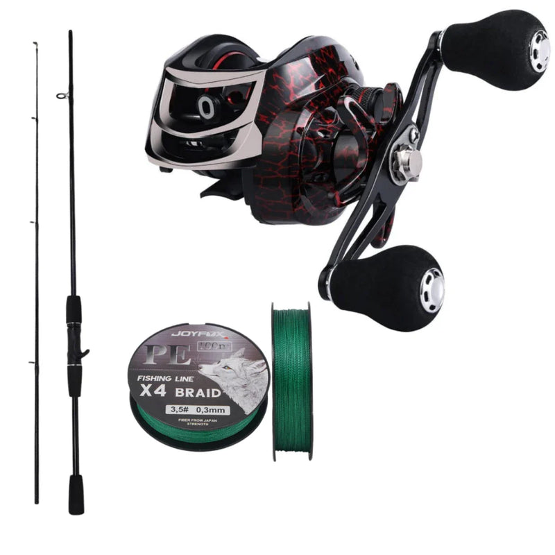 Kit De Pesca Carretilha + Vara + Linha Proberos Drag 10kg Recolhimento 7.1:1