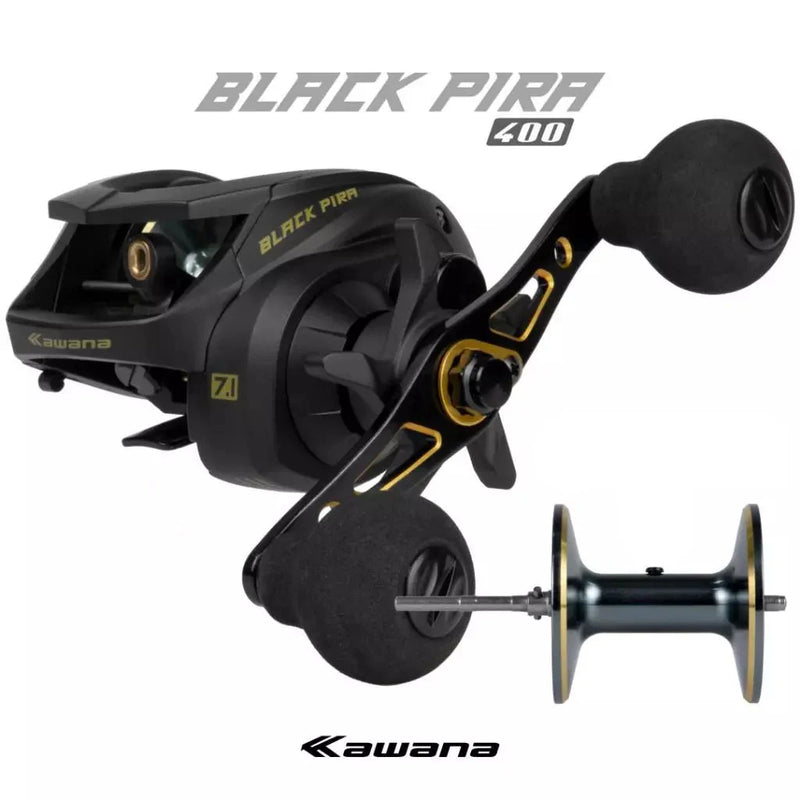 Carretilha Kawana Black Pira 400 10+1 Rolamento 7.1:1 Recolhimento Drag 18kg