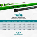 Vara De Mão Telescópica Gomo Longo Traíra Anéis de Aço 3m A 6m Verde Limão