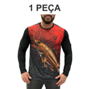 Kit Camisa De Pesca De Até 3 Peças Com Tecido com proteção UV50+ Secagem Ultra Rápida