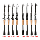 Vara de Pesca Telescópica Kingpesque de Carbono 1.5m a 2.4m - Leve e Compacta