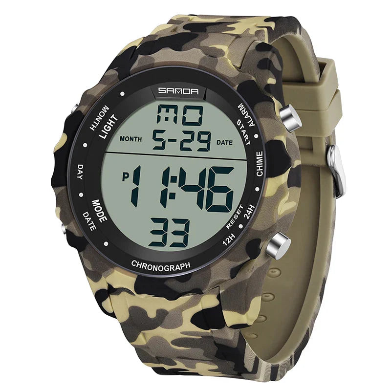 Relógio Militar Camuflado Digital  Sanda à Prova d'Água