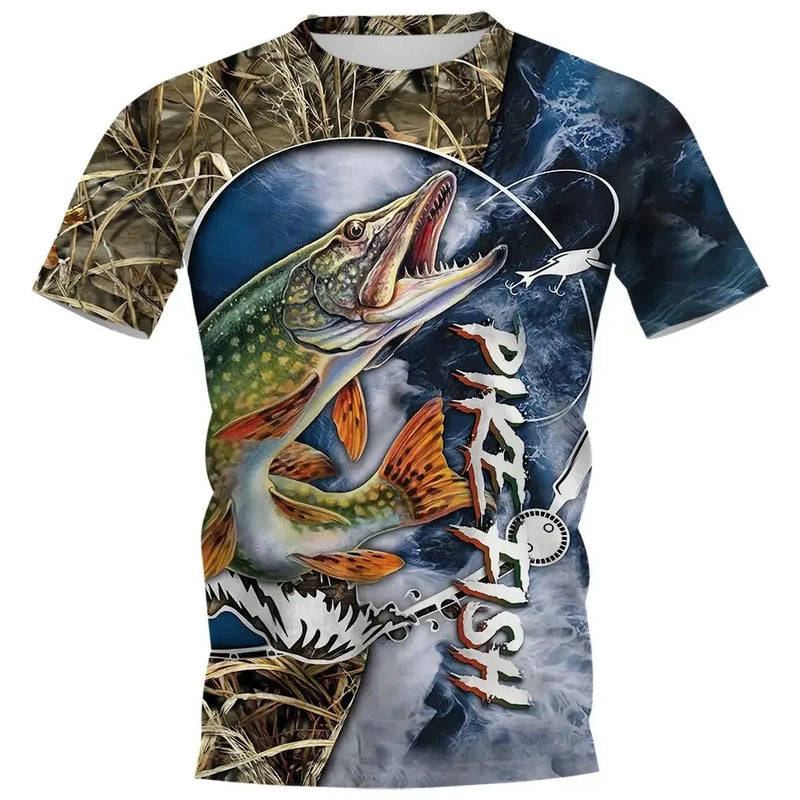 Camisa de Pesca com Secagem Rápida e Estampa de Pesca
