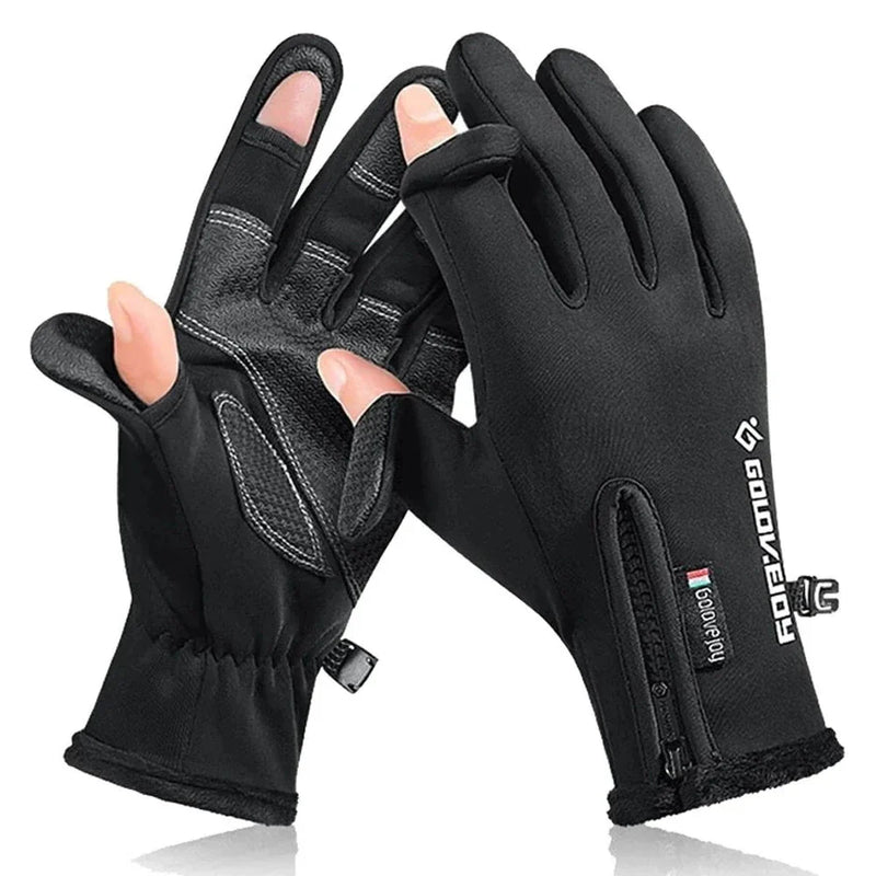 Luvas de Pesca Impermeáveis Antiderrapantes com Forro de Veludo