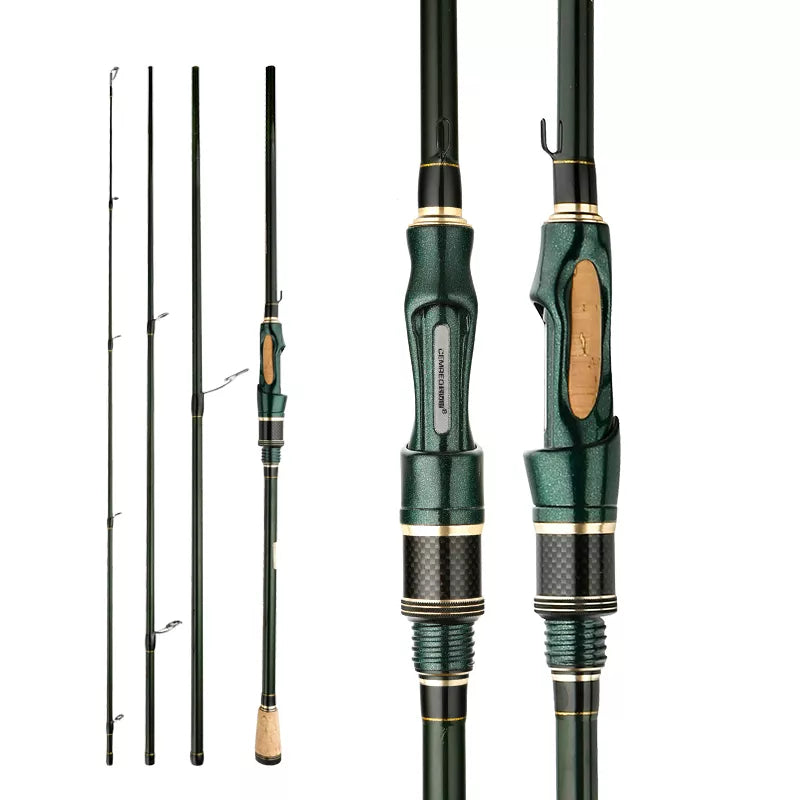 Vara de Pesca Profissional Kingpesque Em 4 Partes Fibra De Carbono Alta Qualidade 1.8m A 2.4m + Óculos Polarizado Kingpesque Grátis