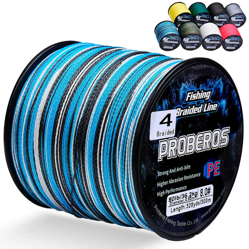 Linha de Pesca Multifilamento Proberos 300M Multicolor 6LB Até 80LB