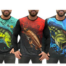 Kit Camisa De Pesca De Até 3 Peças Com Tecido com proteção UV50+ Secagem Ultra Rápida