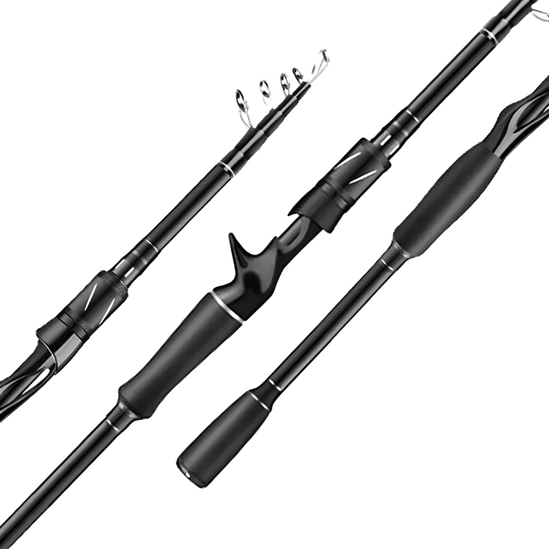 Vara de Pesca Telescópica de Fibra de Carbono - Super Rígida