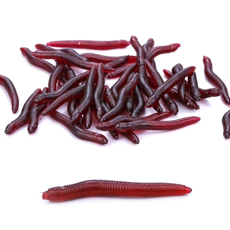 Kit Isca Macia de Pesca Minhoca 4cm 200 Peças Realista