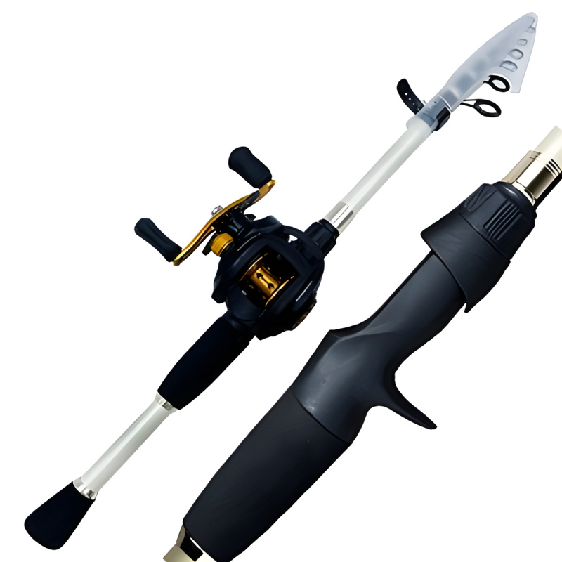 Kit Vara de Pesca Ghotda Telescópica Carbono + Carretilha