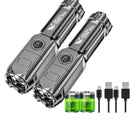 Lanterna Tática LED Recarregável USB Impermeável Longo Alcance