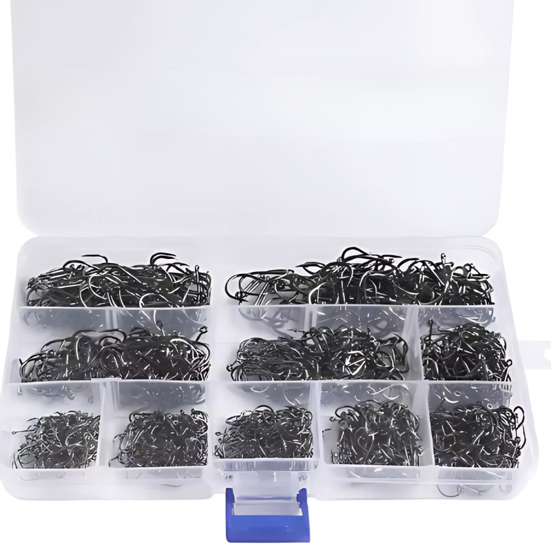 Kit de Ganchos Farpados para Pesca em Água Doce e Salgada